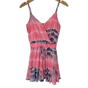 Miami XXS pink blue‎ + white pastel tie dye romper